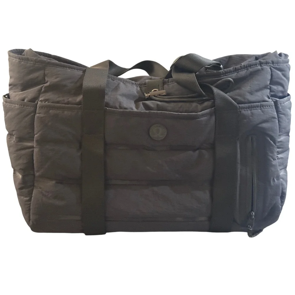 Lululemon Dash All Day Bag Black Quilted Puffer Gym Travel Bag